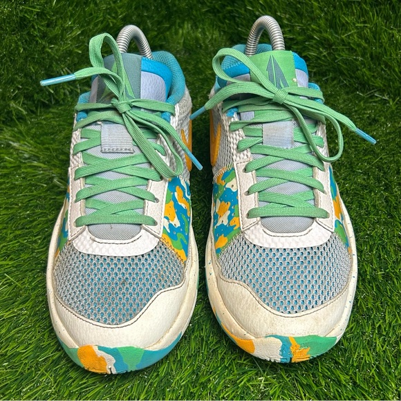 Nike Gray and Blue Sneakers with Orange Swoosh - Picture 2 of 9